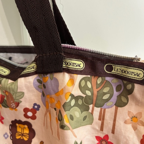 Vintage LeSportsac Colorful Animal Print Tote Bag. Top zipper needs replacing. - Picture 2 of 6